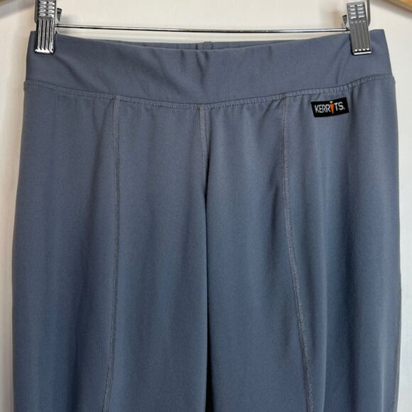 KERRITS GRAY KNIT RIDING LEGGINGS TIGHTS KNEE PATCHES SIZE MEDIUM - Picture 3 of 13